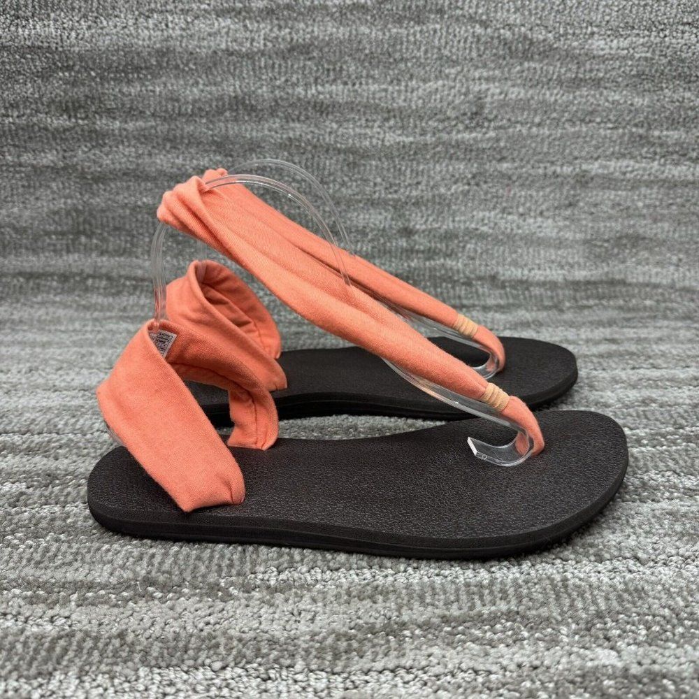 Sanuk Yoga Mat Sling 2 Sandals Thong Flip Flop Women's Size 9 Neon Orange